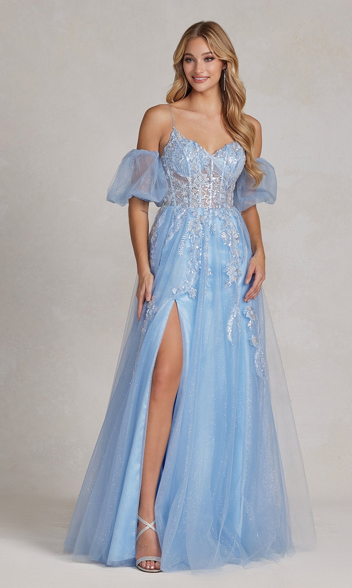 blue flowy dress